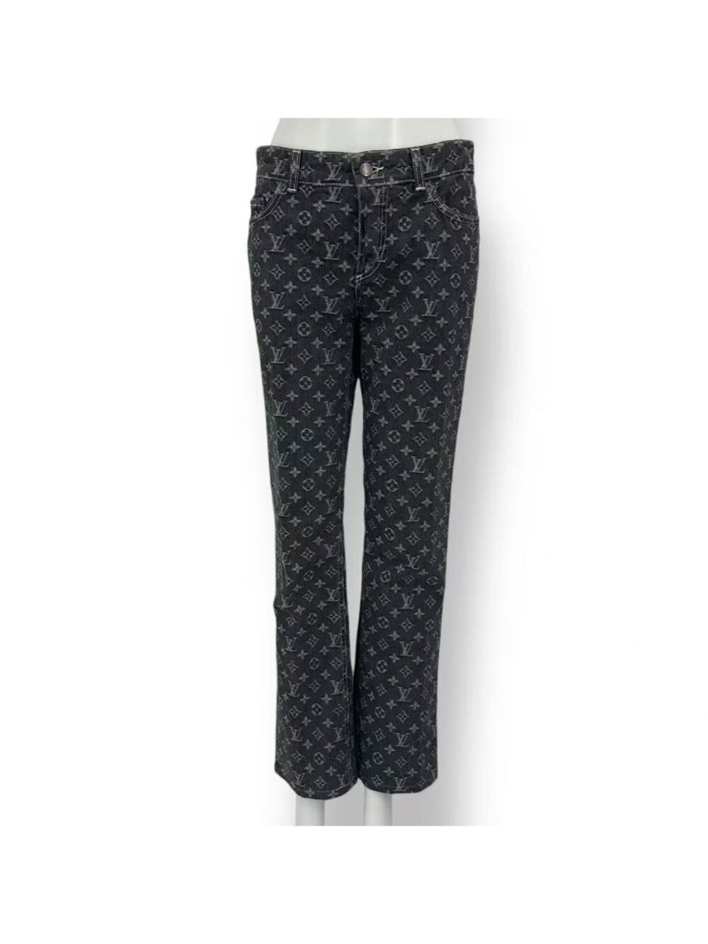 Louis Vuitton Jeans Monogram Denim Pants Black 38